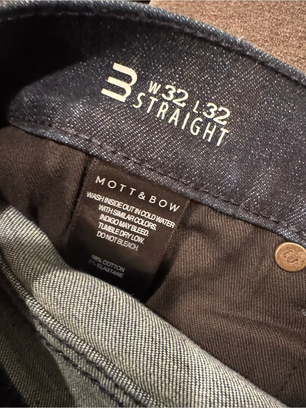 Mott & Bow Men’s Straight Jeans in Dark Indigo - Picture 4 of 4
